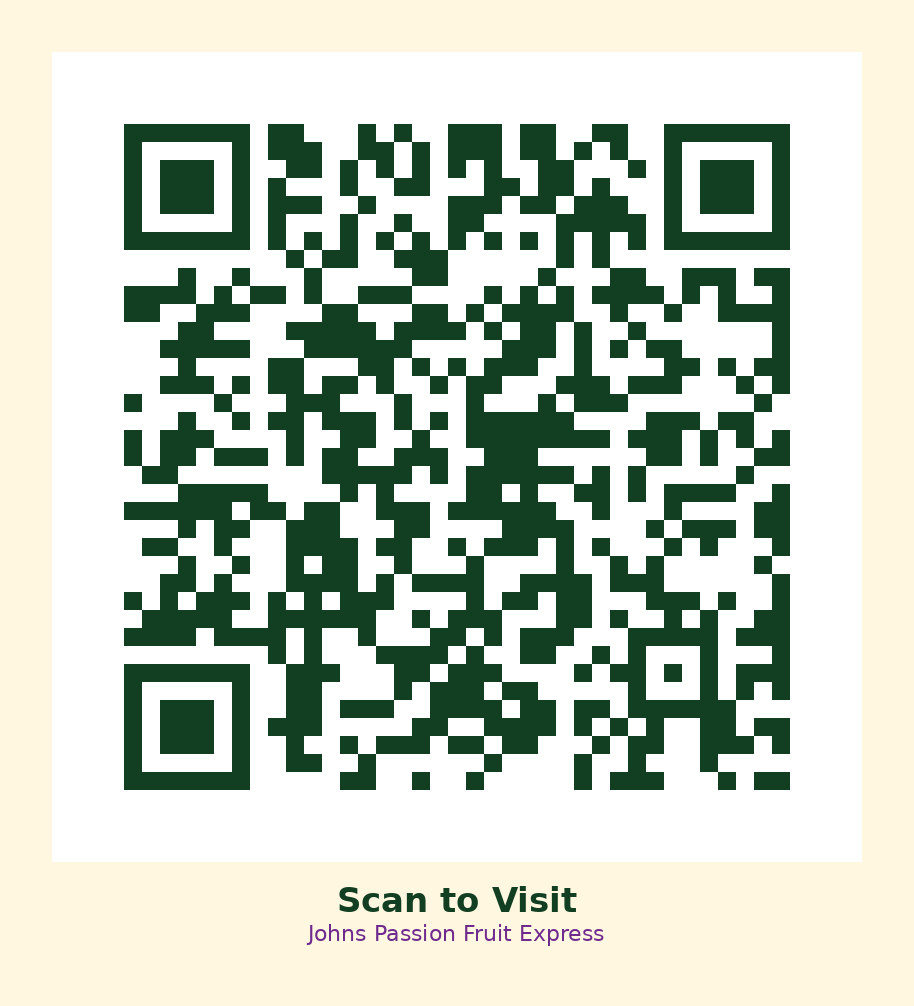 QR code linking to johnspassionfruitexpress.com